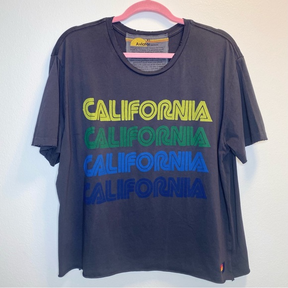 AVIATOR NATION gray California tee RARE - Picture 13 of 16